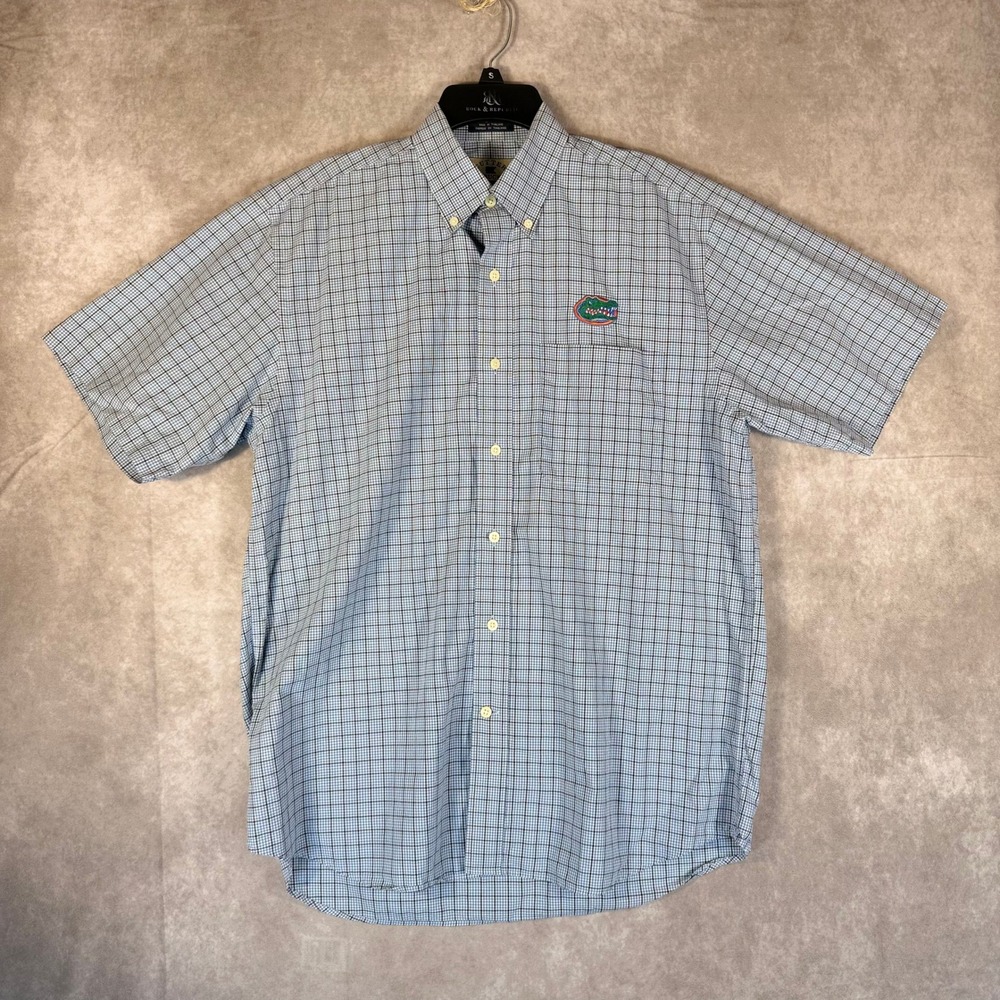 Florida Gators‎ Cutter & Buck Shirt Mens Medium Blue Gingham Button Down NCAA